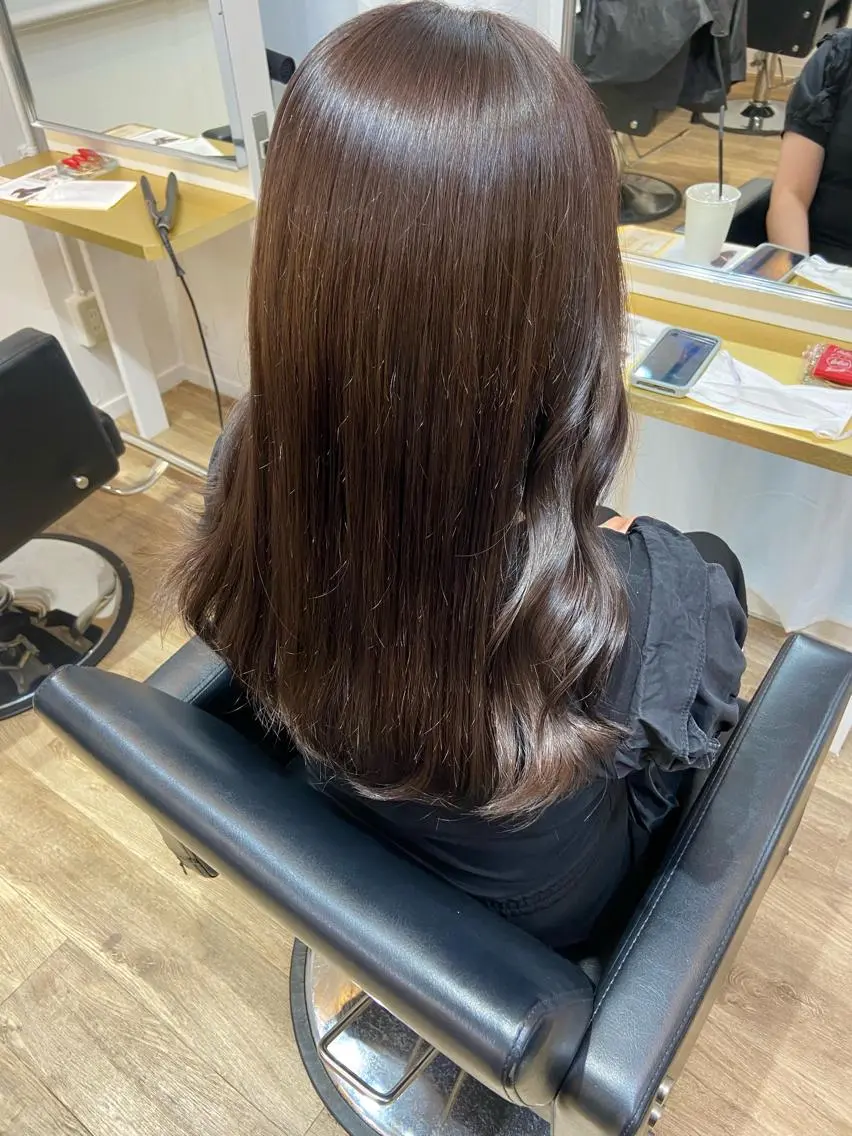 セミロング カラー ベージュカラー ブリーチ ケアブリーチ 透明感カラー ダブルカラー mai 🎀 / 梅田美容室のヘアスタイル