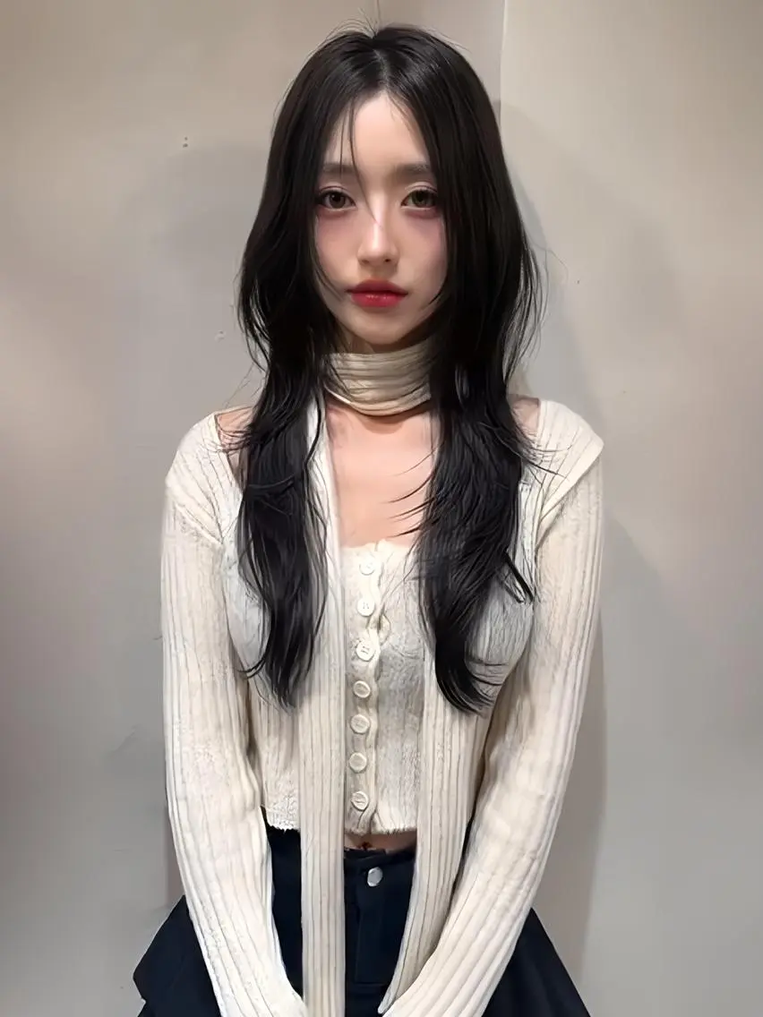 セミロング カラー ×シールエクステのヘアスタイル