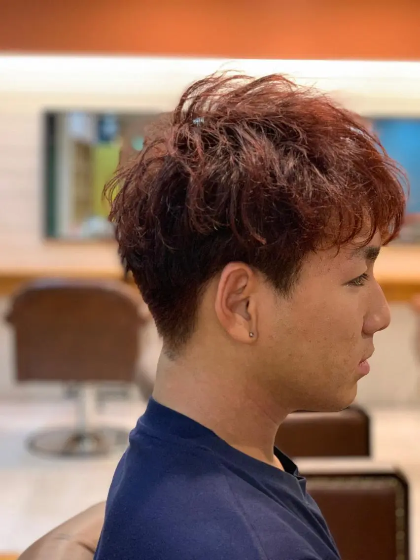 ショート カラー ブリーチ ボルドーカラー レッドカラー レイヤーカット 廣瀬 智志のヘアスタイル