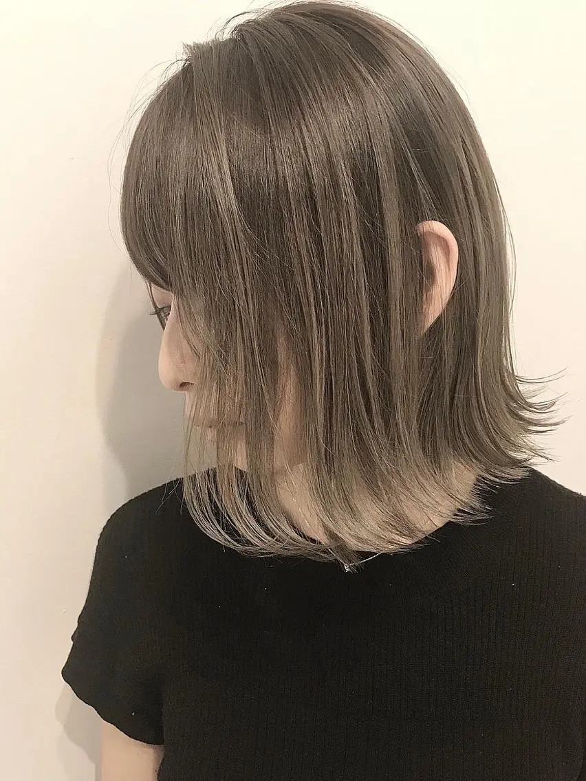 ミディアム カラー ミディアムパーマ アディクシーカラー バレイヤージュ ベージュカラー ブリーチ 髪質改善・艶髪特化 木村侑平のヘアスタイル