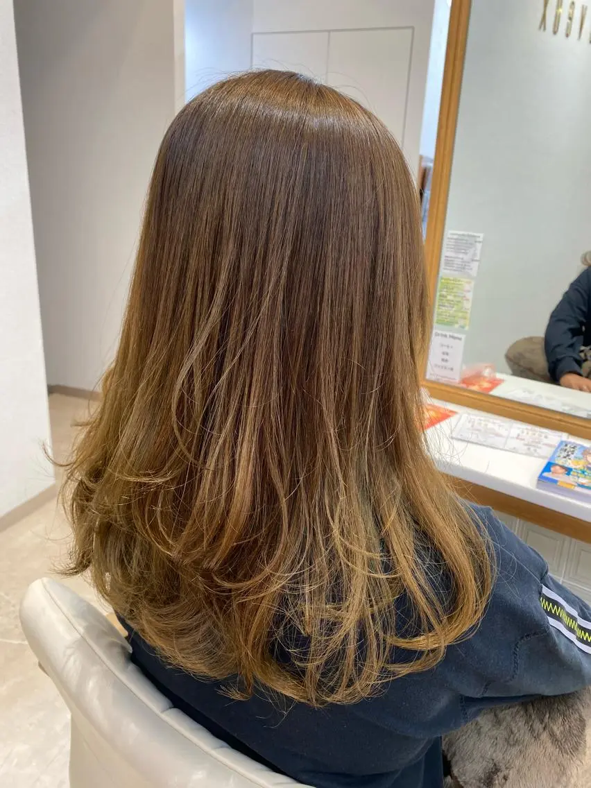 ロング カラー カット ヘアカラー トリートメント ヘッドスパ 透明感カラー 田中 有乃のヘアスタイル