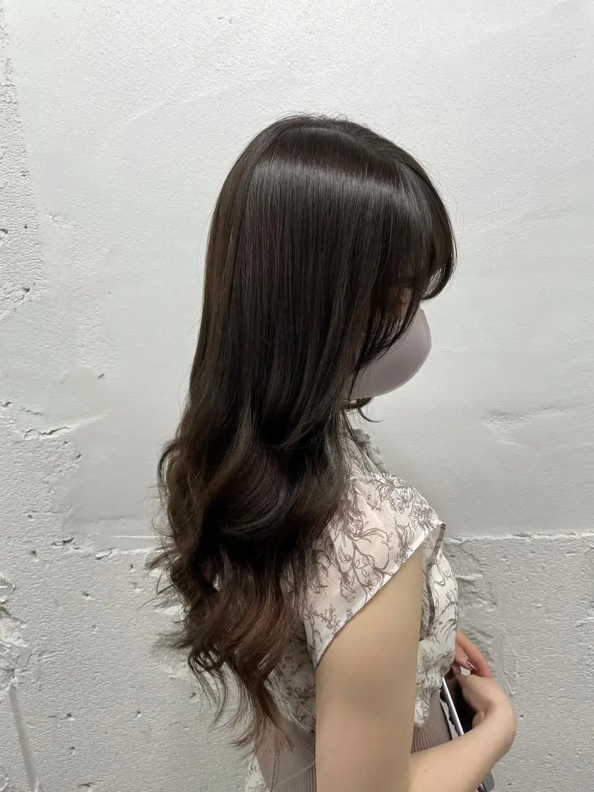 ロング カラー シールエクステ バレイヤージュ ミストバング ダブルカラー  フェイスフレーミング ヘアカラー エクステ 🧡艶髪/エクステ 🫧🧡YUKI❄️のヘアスタイル