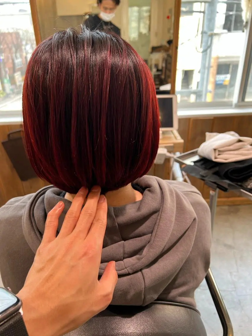ショート ボブ ヘアカラー 舘野 太嘉宏のヘアスタイル