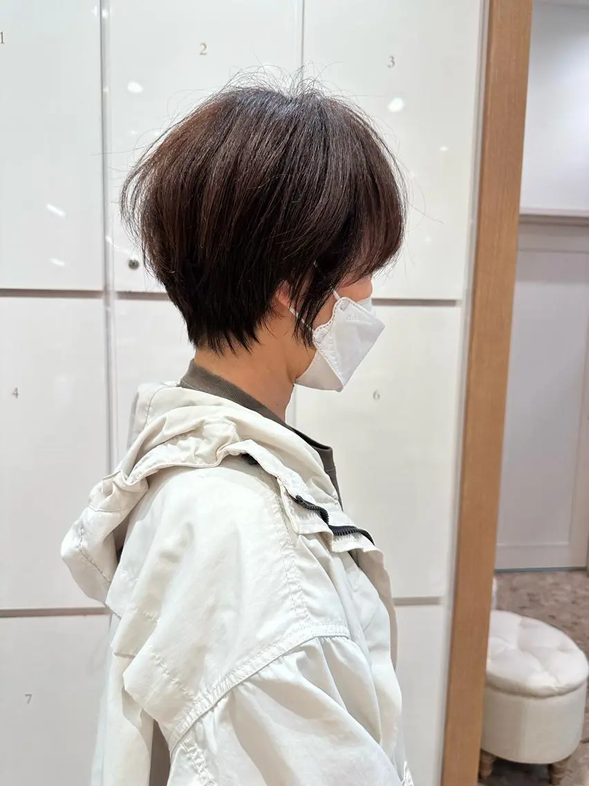 ショート ショートボブ ハンサムショート 丸みショート ボブ くびれヘア 🌿レイヤー/ブリー チ/🌿JINのヘアスタイル
