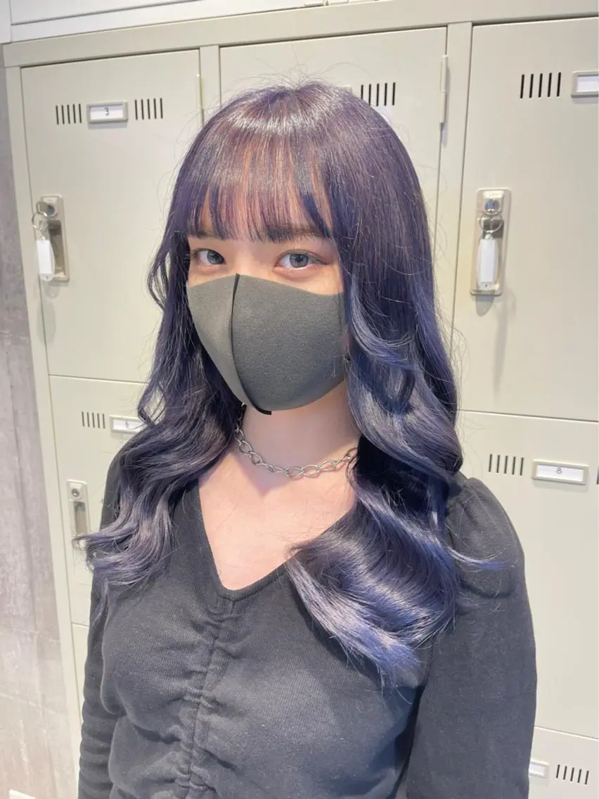 セミロング カラー アッシュ アッシュグレー アッシュグレージュ バレイヤージュ ミストバング ヘアカラー トリートメント ハイトーン特化💍 chloe💍韓国のヘアスタイル