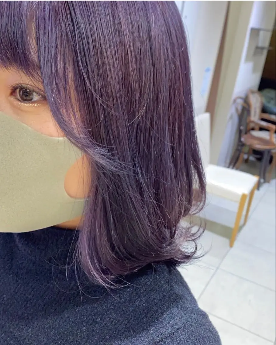 ミディアム カラー ヘアアレンジ パープルカラー enurk店 🍋 M I K U  *のその他イメージ