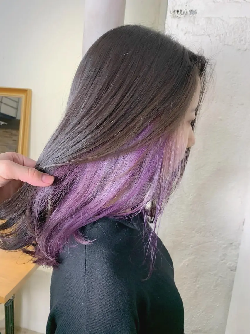 ミディアム カラー デザインカラー インナーカラー トリートメント /カラー/NAOKIのヘアスタイル