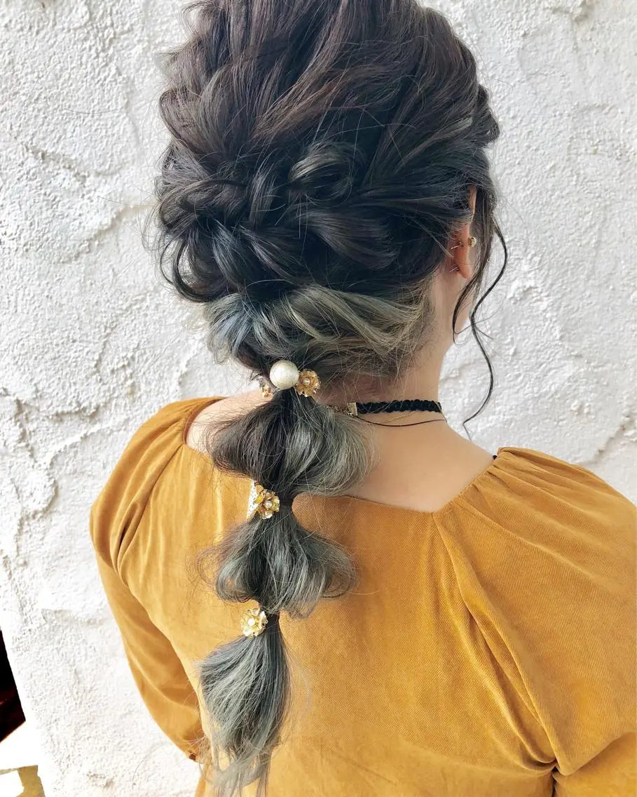 ロング カラー ヘアカラー 荒清  圭以のヘアスタイル