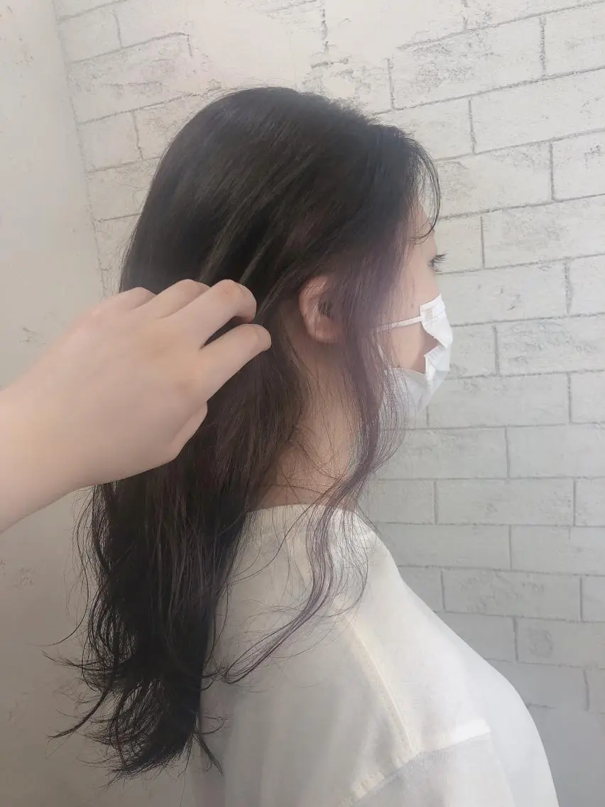 ロング カラー カット ヘアカラー トリートメント ヘッドスパ ヘアセット ️韓国ヘア/レイヤー カットYūka❤️のヘアスタイル
