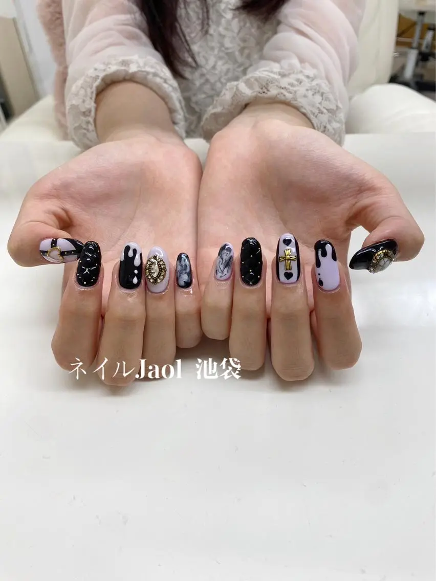 セミロング ハンドネイル ネイルJaol 池袋のネイルデザイン