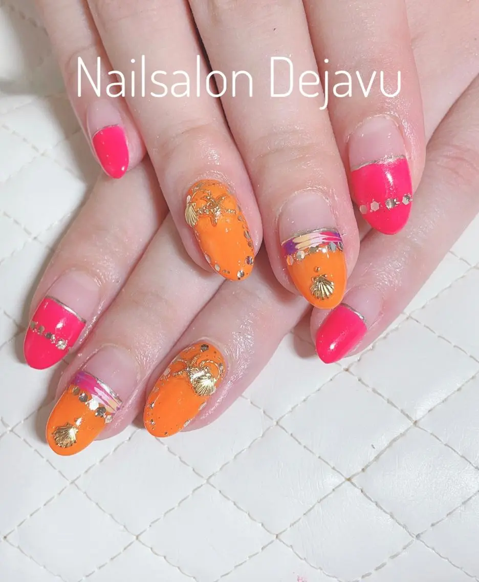 ネイル アートネイル 夏ネイル Nail salon Dejavu 🌿のネイルデザイン