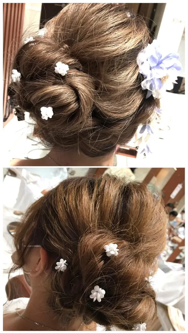 ロング カラー ヘアアレンジ 浴衣 テラモト カズヨシのヘアスタイル