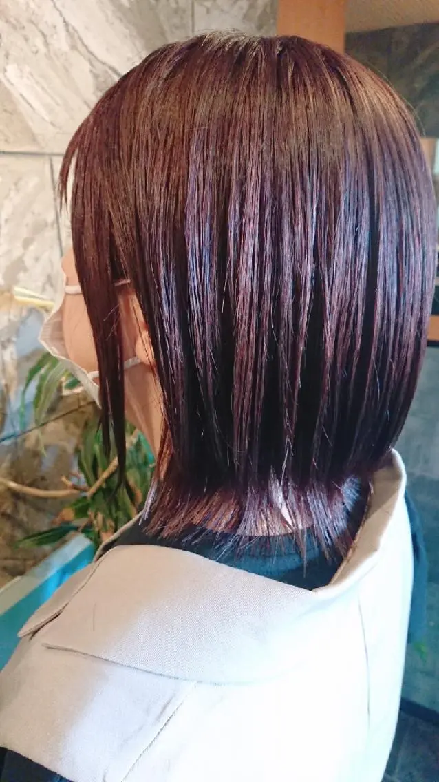 ミディアム カット ヘアカラー パーマ 縮毛矯正 トリートメント ヘッドスパ ヘアセット 清水 旭美のヘアスタイル