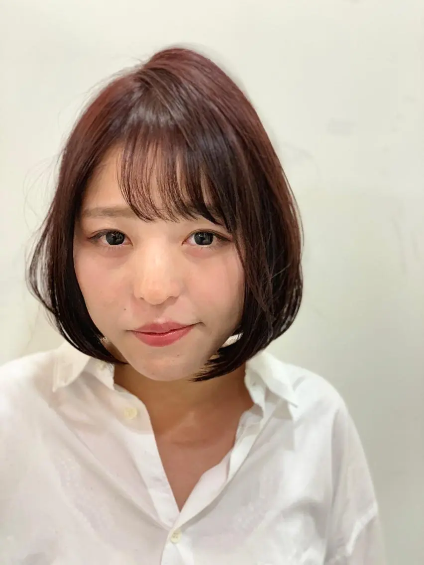 ショート カラー ショートボブ ピンクカラー ピンクパープル パープルカラー ボブ ヘアカラー トリートメント 髪質改善/縮毛矯正 /レイヤーカット岡部のヘアスタイル