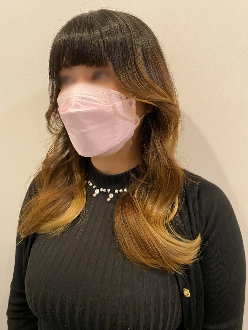 ロング ヨシンモリ 韓国ヘア レイヤーカットのヘアスタイル
