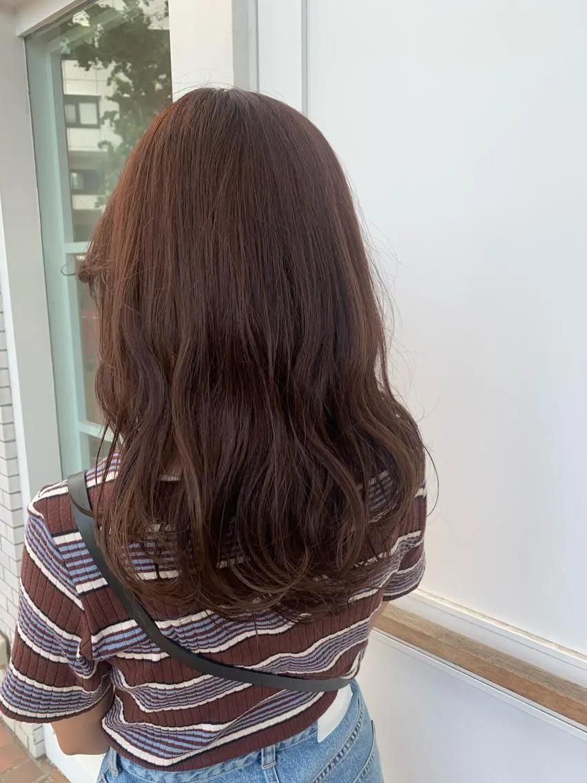 ロング カラー ブラウンカラー オレンジ オレンジブラウン ㅤㅤㅤㅤㅤㅤㅤㅤㅤㅤ 彩衣のヘアスタイル