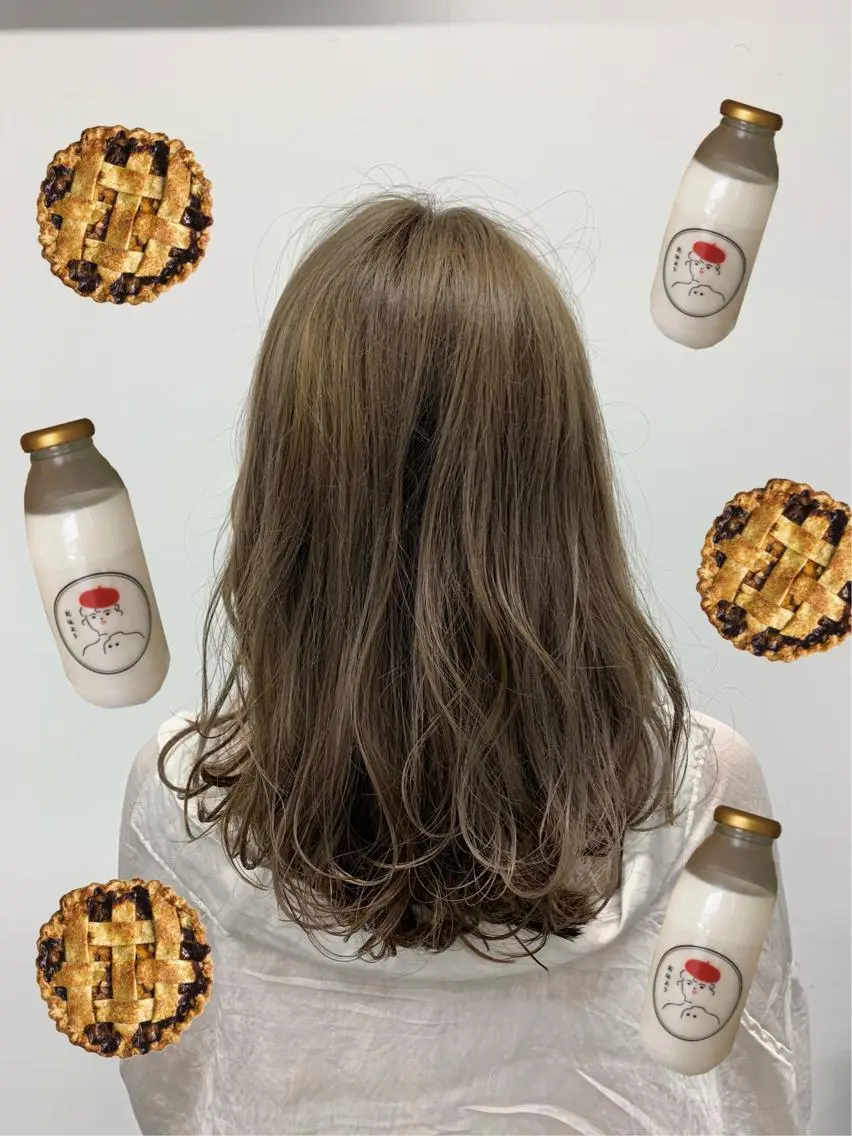 ミディアム カラー パーマ ヘアアレンジ 🩶透髪×モテ髪🩶 FRUITS🏹🩶のヘアスタイル