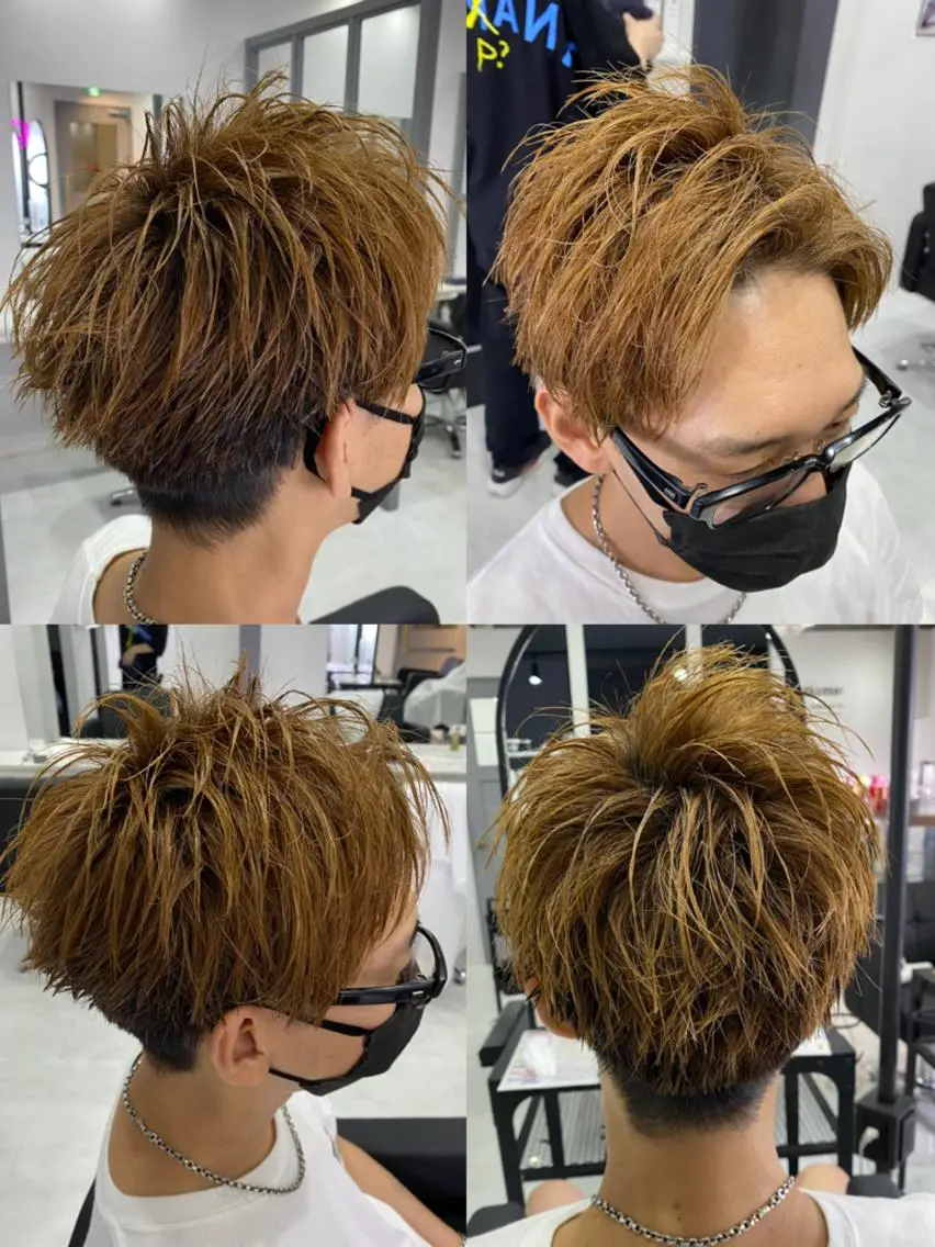 ショート カラー パーマ ヘアアレンジ メンズ 🔥メンズパーマ 特化 渡辺一翔のヘアスタイル