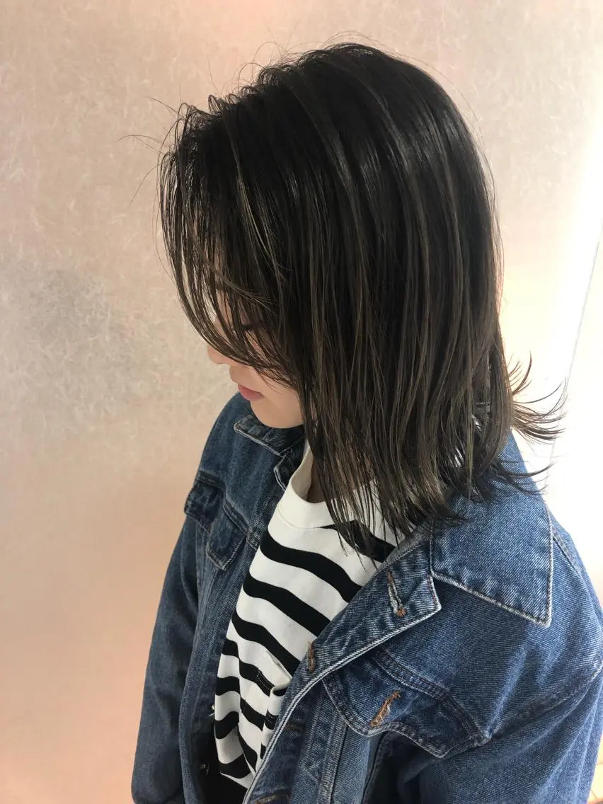 ミディアム カラー バレイヤージュ レイヤーカット 三軒茶屋/髪質改善 やまなかのヘアスタイル