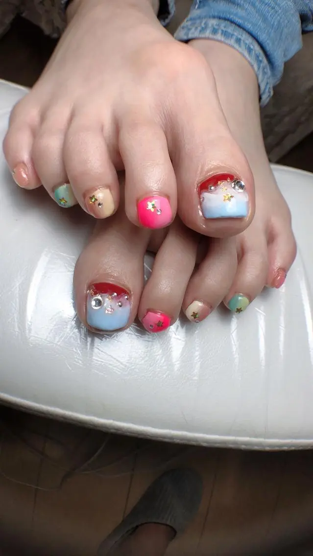 ネイル 夏ネイル Nail ビ爪のネイルデザイン