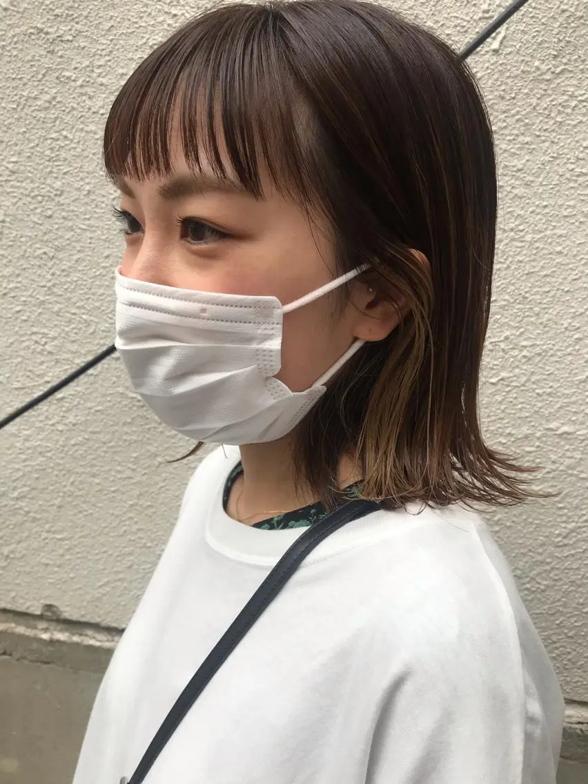 ミディアム 伸ばしかけ カット ヘアカラー トリートメント ayane⭐️ボブ・ ショート・パーマのヘアスタイル