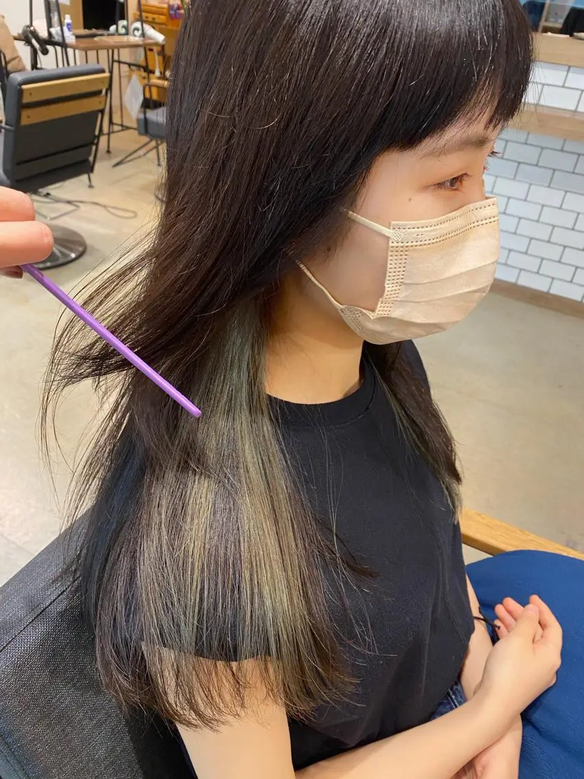 ロング カラー インナーカラー レイヤー/大人ボブ| ワタナベ リョウカのヘアスタイル