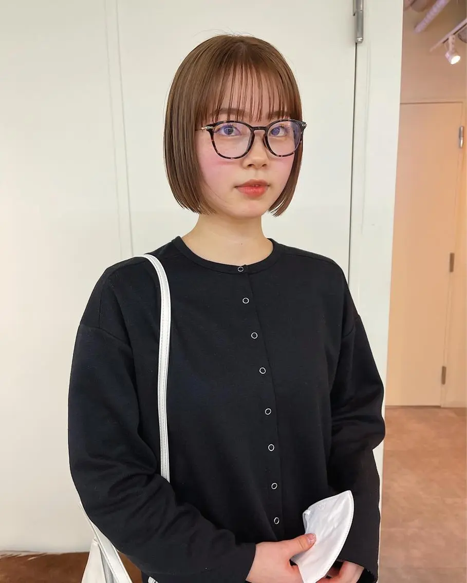 ショート カラー ベージュカラー ブラウンカラー ブラウンベージュ ボブ カット ヘアカラー トリートメント 丁寧なカウンセリング 🌿KENTA🌿のヘアスタイル