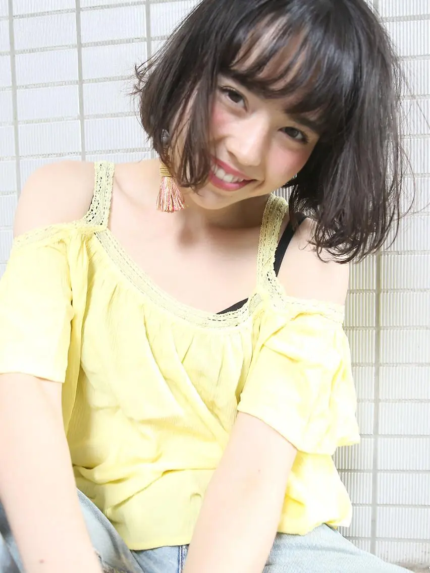 ショート ミディアム セミロング 嶋崎 留美のヘアスタイル