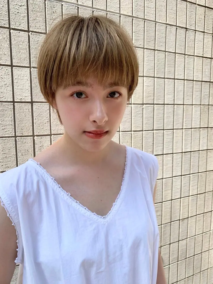 ショート カラー カット ヘアカラー トリートメント MAYU 💚森下のヘアスタイル