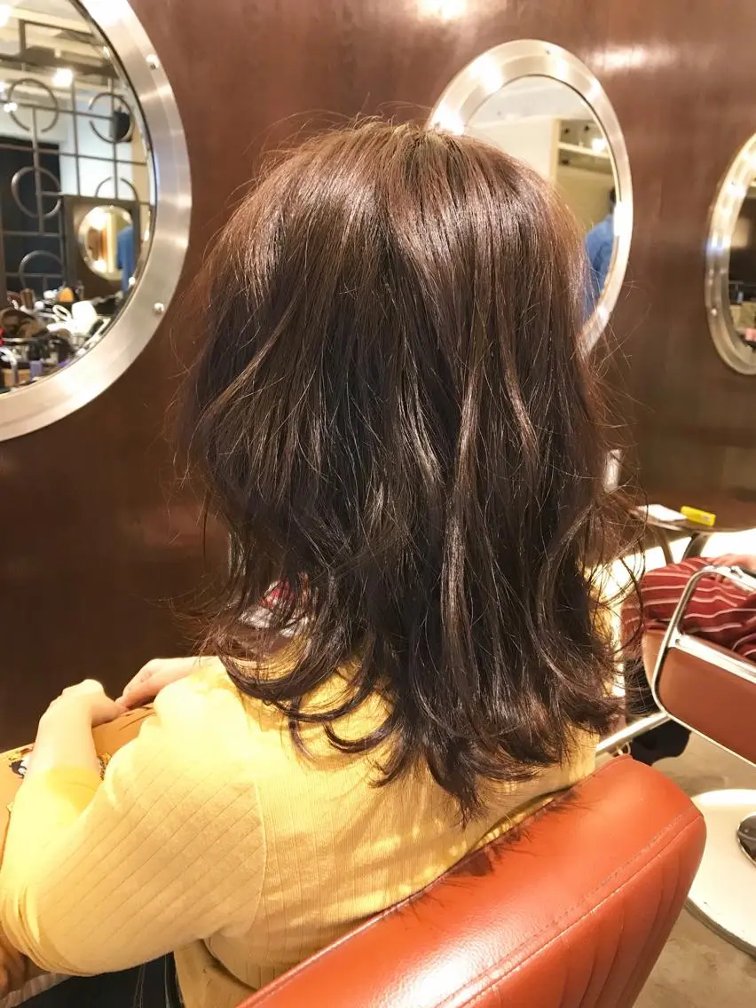 ミディアム カラー ヘアカラー トリートメント 髪質改善/艶髪/ 木山ゆかりのヘアスタイル