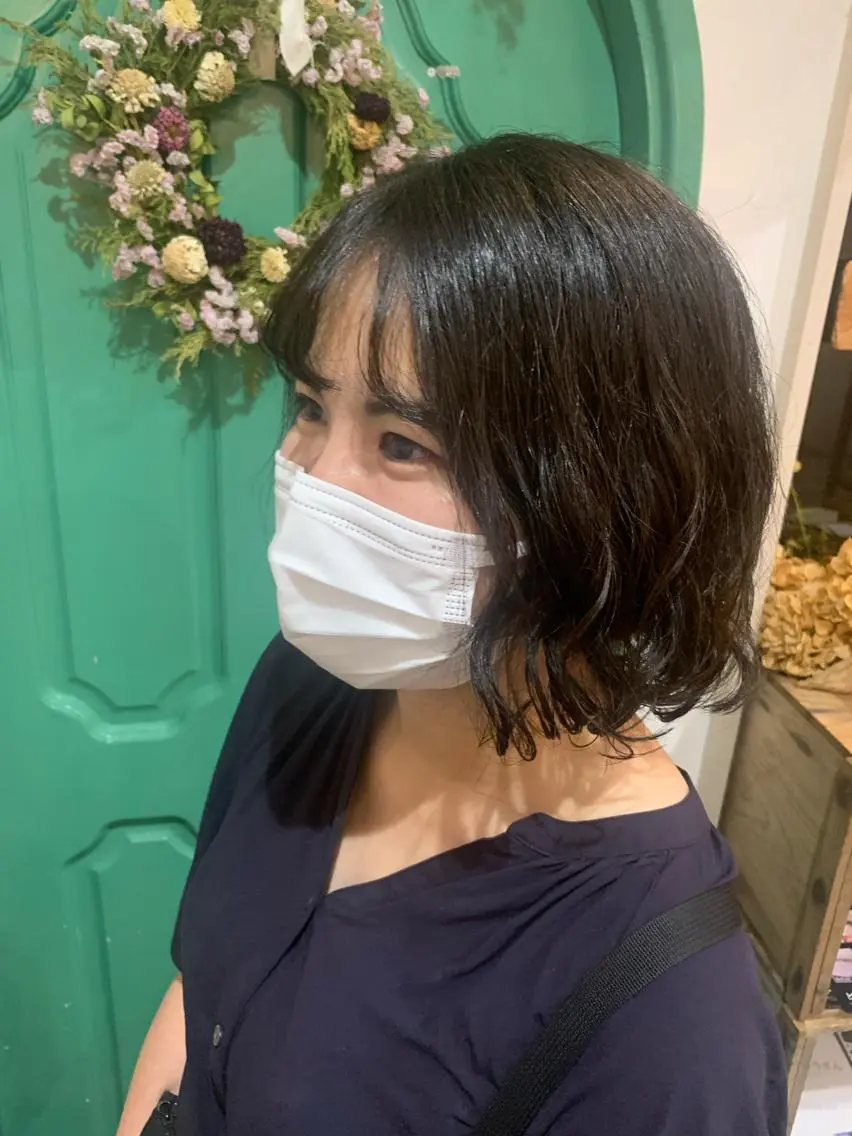 ショート パーマ カット トリートメント ヘッドスパ 佐藤 美咲のヘアスタイル