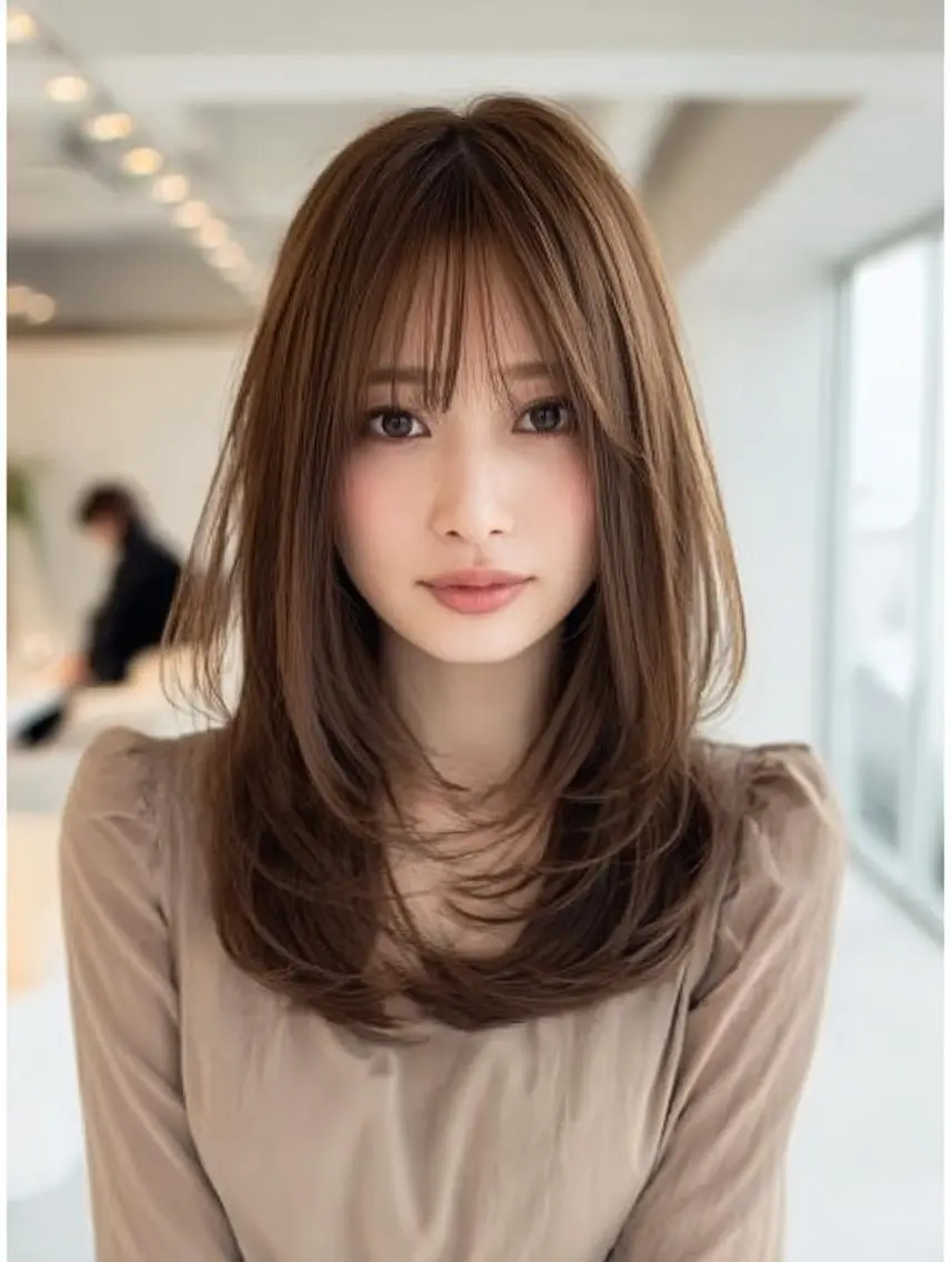 セミロング ハッシュカット 髪質改善 レイヤーカット 縮毛矯正 トリートメント カット ヘアカラー トリートメント 生艶髪&レイヤー🔔 渋谷お薦めNo.1✨のヘアスタイル
