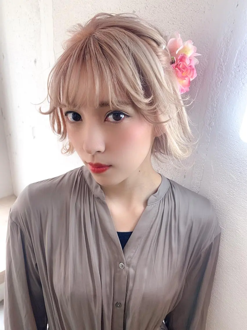 ヘアアレンジ ヘアセット ショート✨ボブ✨代表 新田見美仁のヘアスタイル