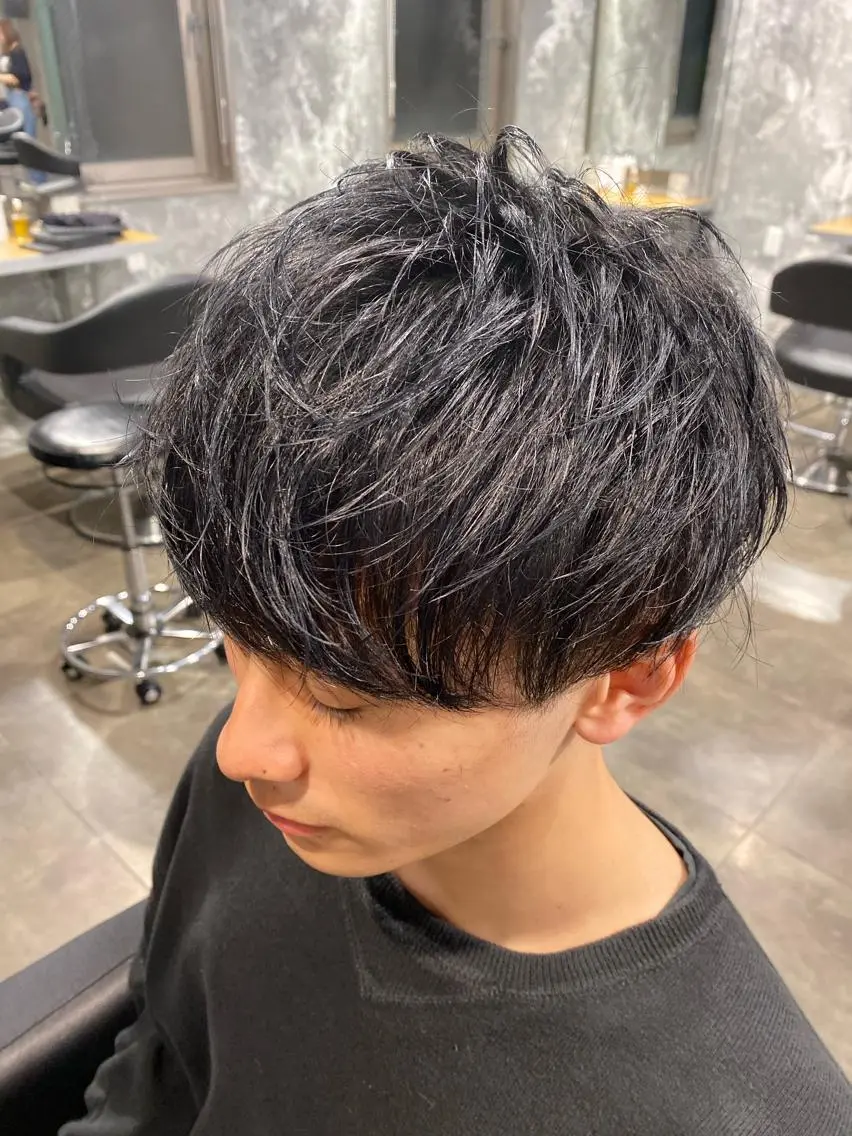 ショート カラー パーマ ヘアアレンジ メンズ キッズ ネイル マツエク・マツパ メンズパーマ 束感まつ毛 メンズネイル 当日予約⭕️ JUNYAのヘアスタイル