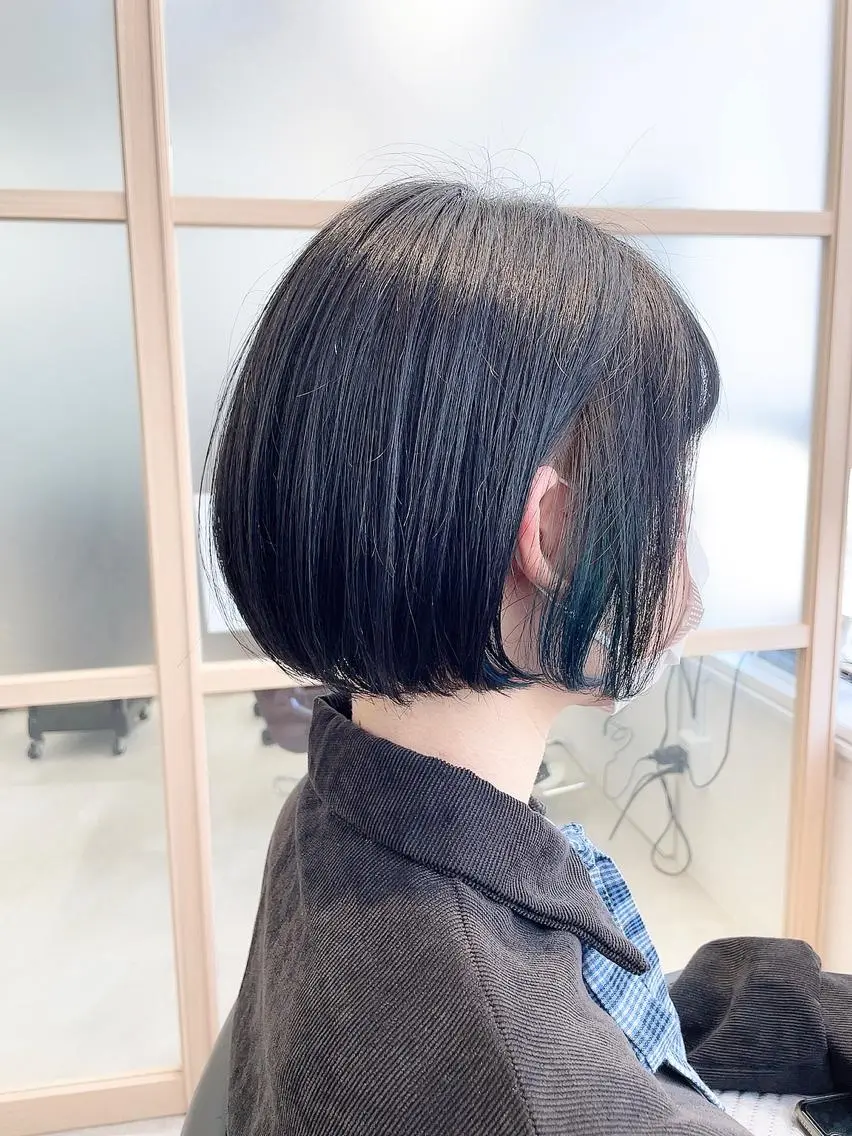ミディアム カット ヘアカラー ヘッドスパ 透明感カラー 山中のヘアスタイル