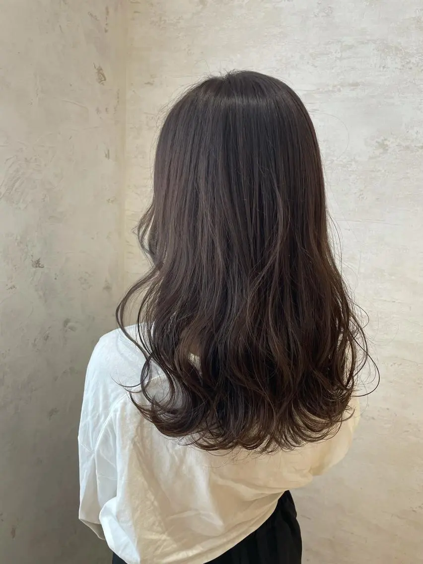 ロング カラー グレージュ カット ヘアカラー トリートメント Kanami/韓国風 /レイヤーのヘアスタイル