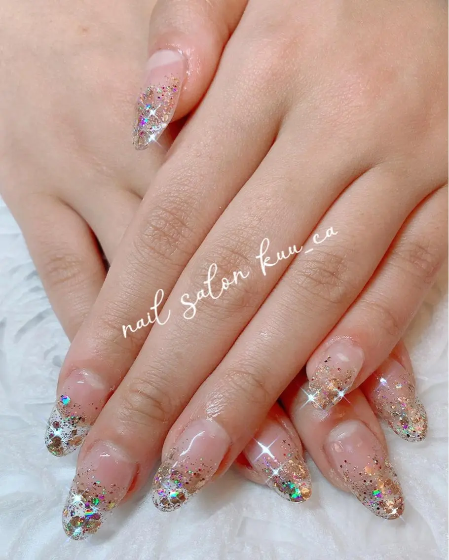ネイル ラメ(グリッター) ラメグラデーション ハンドネイル nail salon kuu_caのネイルデザイン