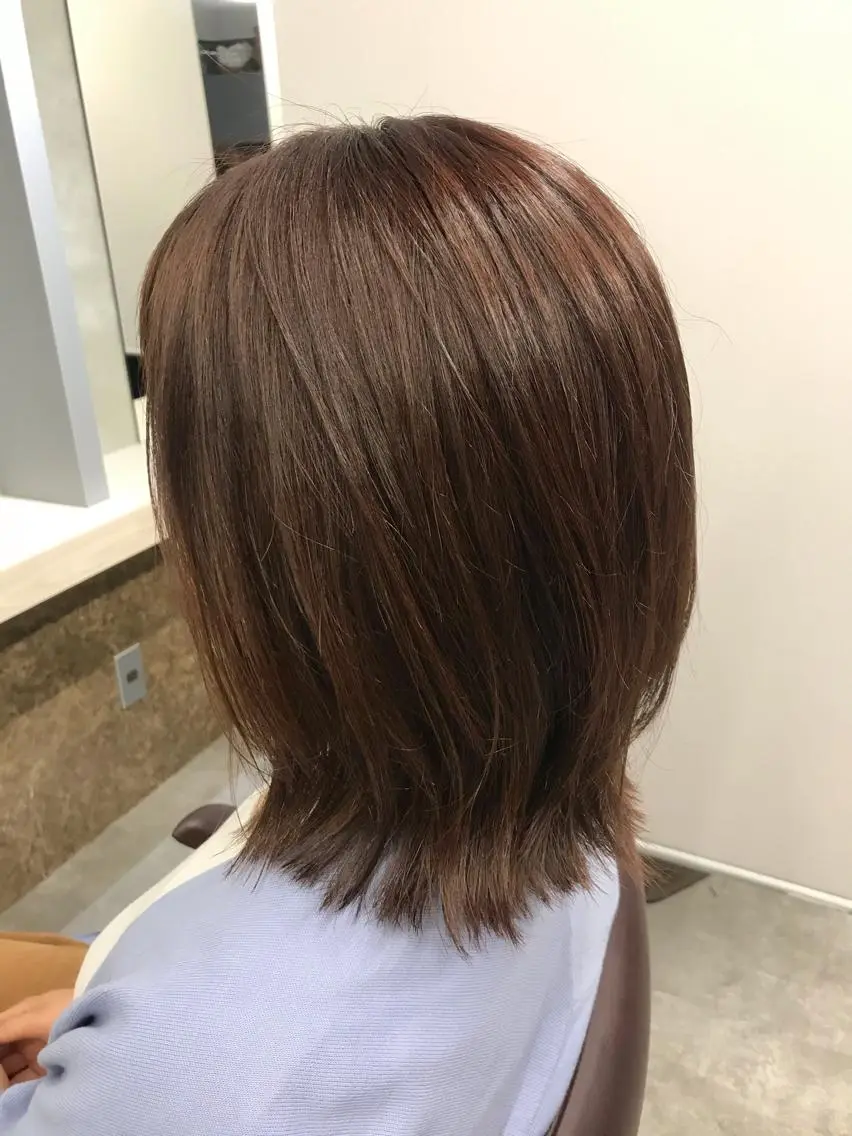 ミディアム ボブレイヤー ボブ レイヤーカット ブリーチ&似合せボブ 田中寛十のヘアスタイル