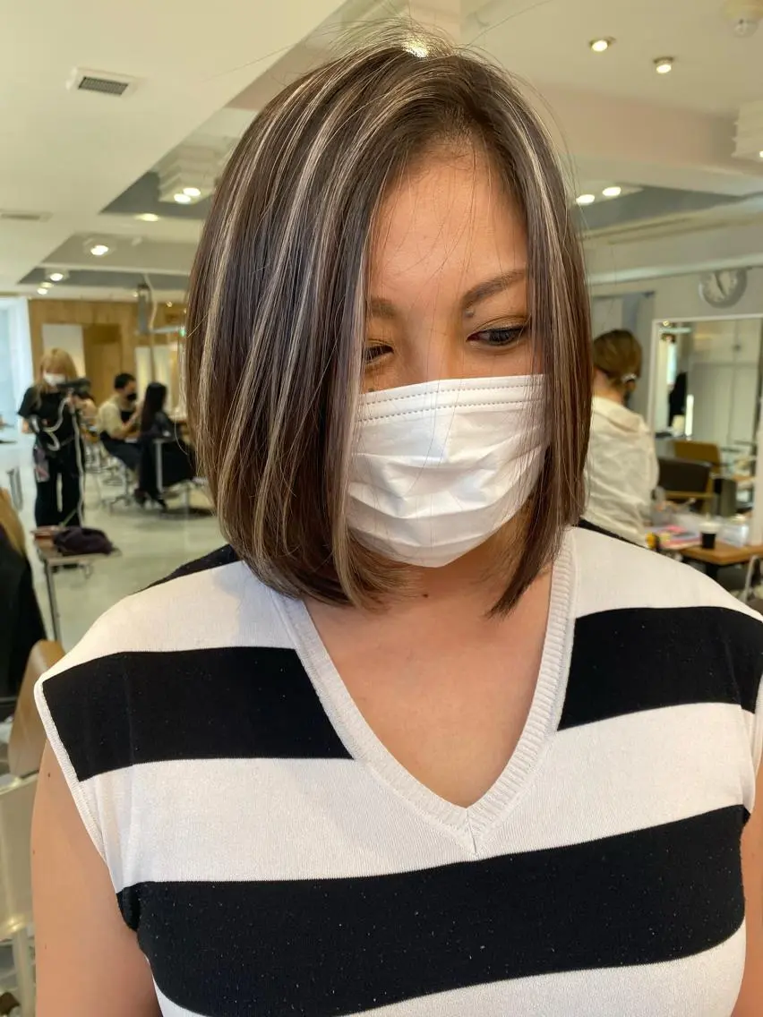 ミディアム カラー バレイヤージュ ブリーチ ケアブリーチ ダブルカラー ハイライトカラー welring hair salonのヘアスタイル