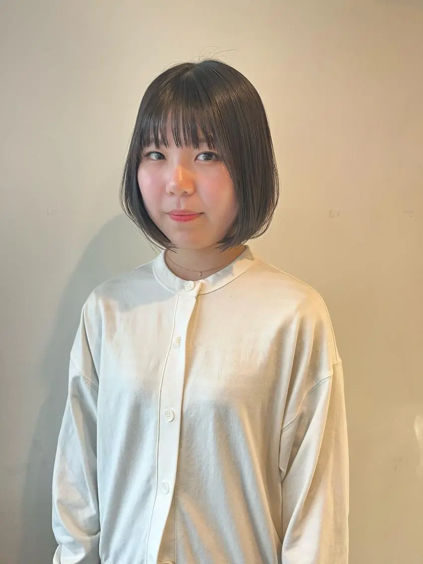 ショート 顔周りカット 名竹聖治/透明感 カラー/縮毛矯正のヘアスタイル
