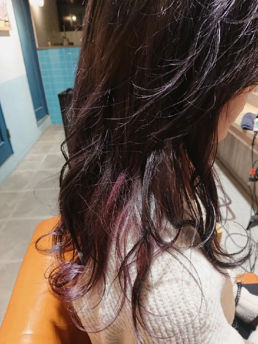 ロング カラー インナーカラー alushe 岡 陽子のヘアスタイル