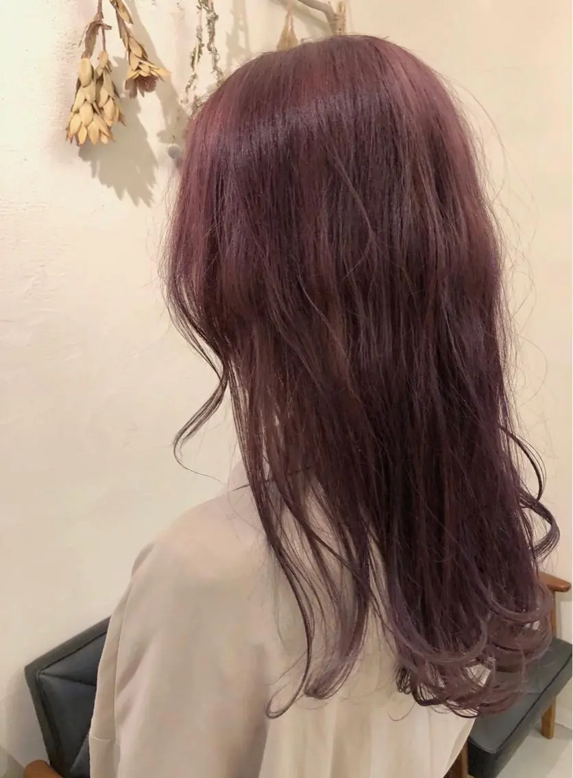 セミロング カラー ピンクカラー ピンクパープル パープルカラー ヘアカラー トリートメント ヘッドスパ NAKAGAWA YUICHIのヘアスタイル