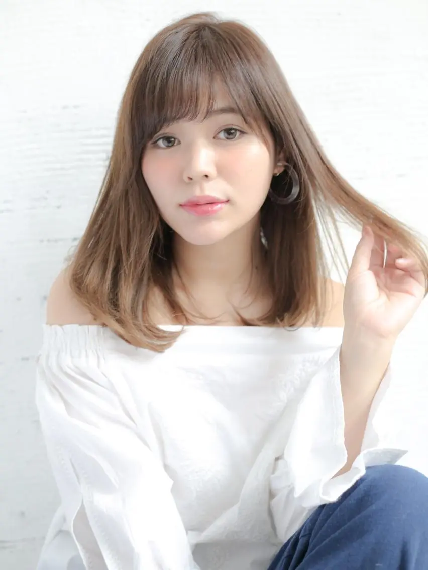 ミディアム カラー パーマ 野崎 ひかりのヘアスタイル