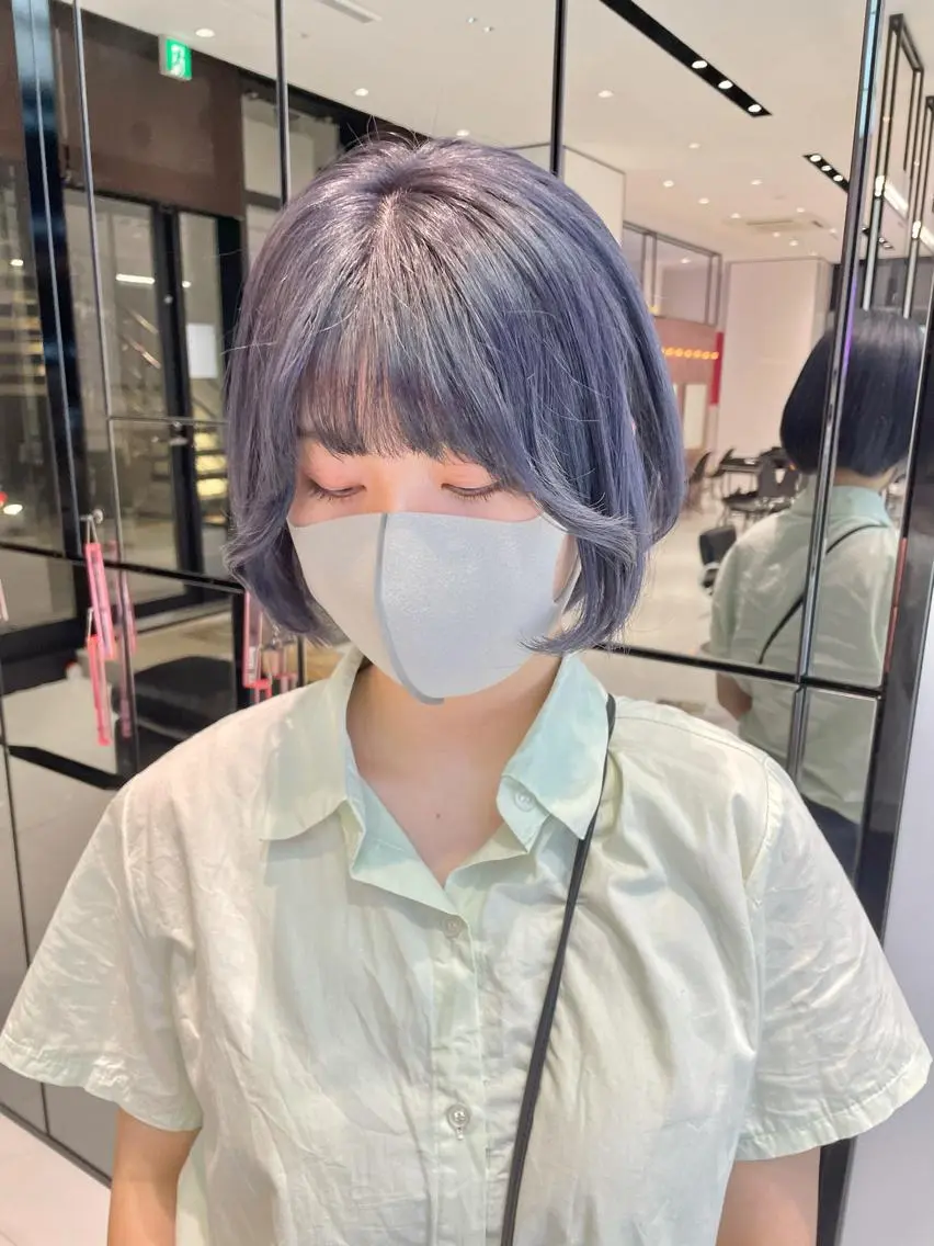 ショート カラー ヘアアレンジ 🎀透明感カラー 韓国ヘア🎀mahoのヘアスタイル