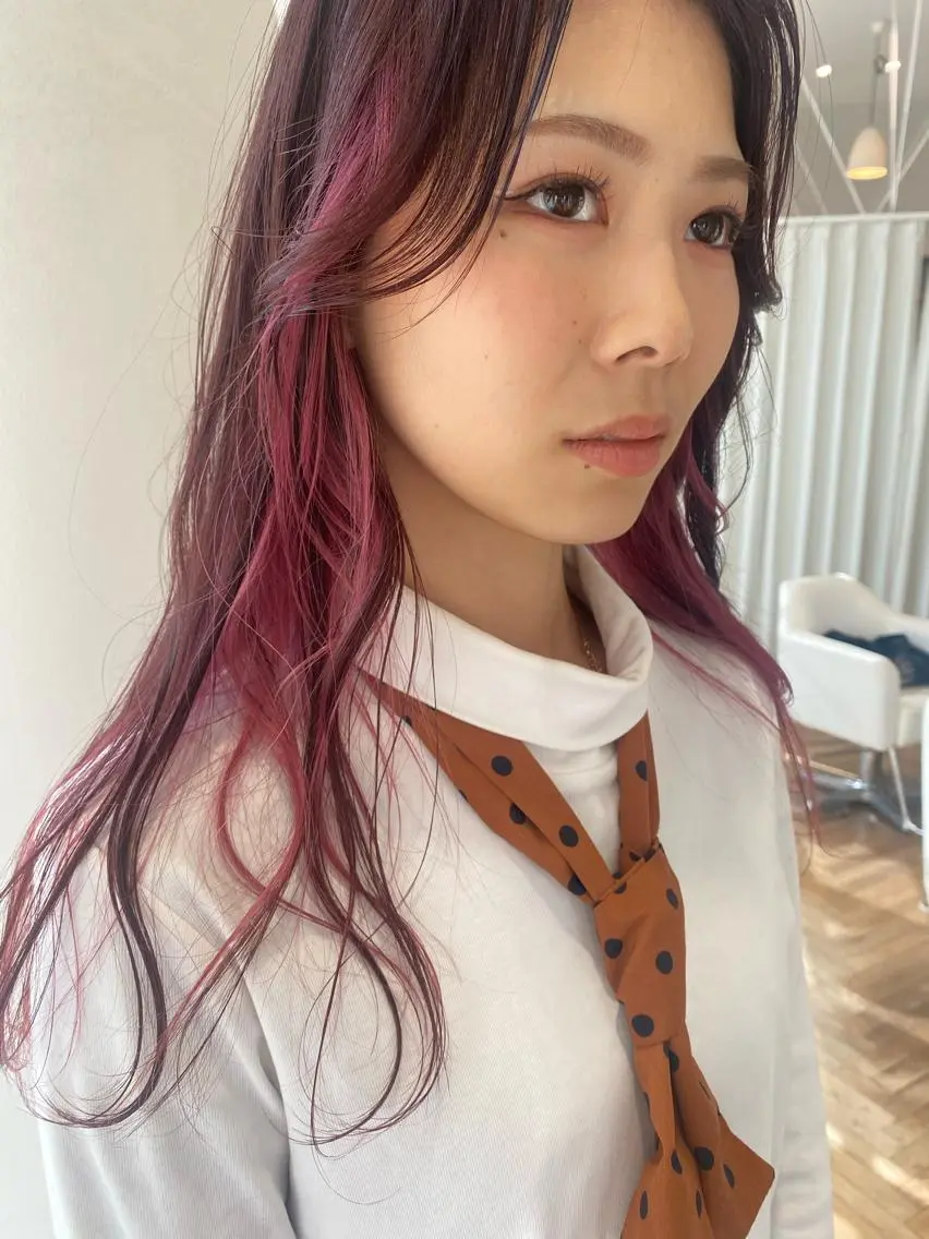 ロング カラー インナーカラー 増井 彩乃のヘアスタイル