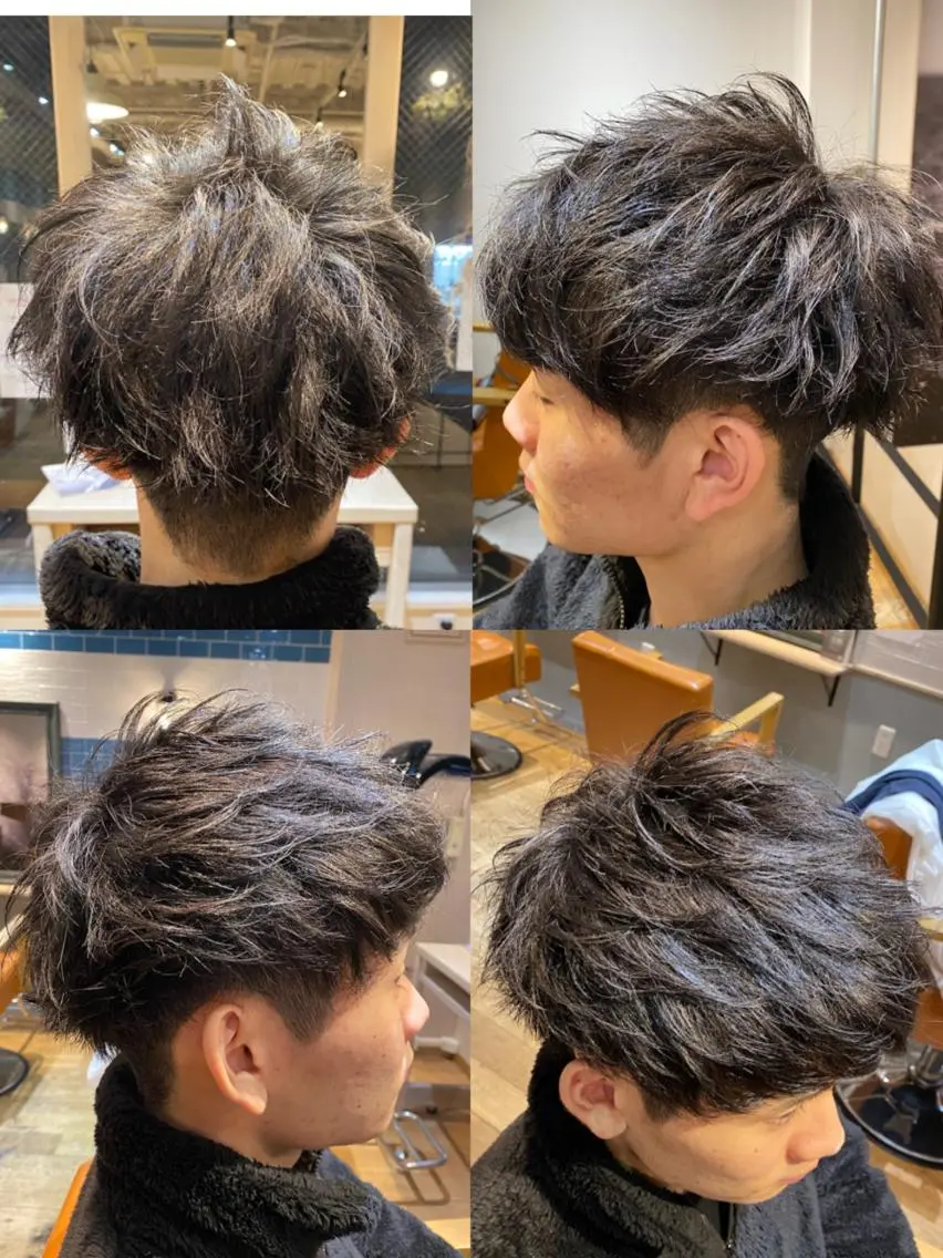 ショート カラー パーマ ヘアアレンジ メンズ 🔥メンズパーマ 特化 渡辺一翔のヘアスタイル