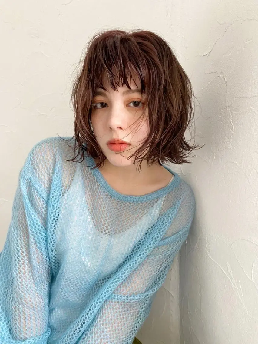 セミロング セミロングパーマ カット ヘアカラー パーマ トリートメント 小田川 竜也のヘアスタイル