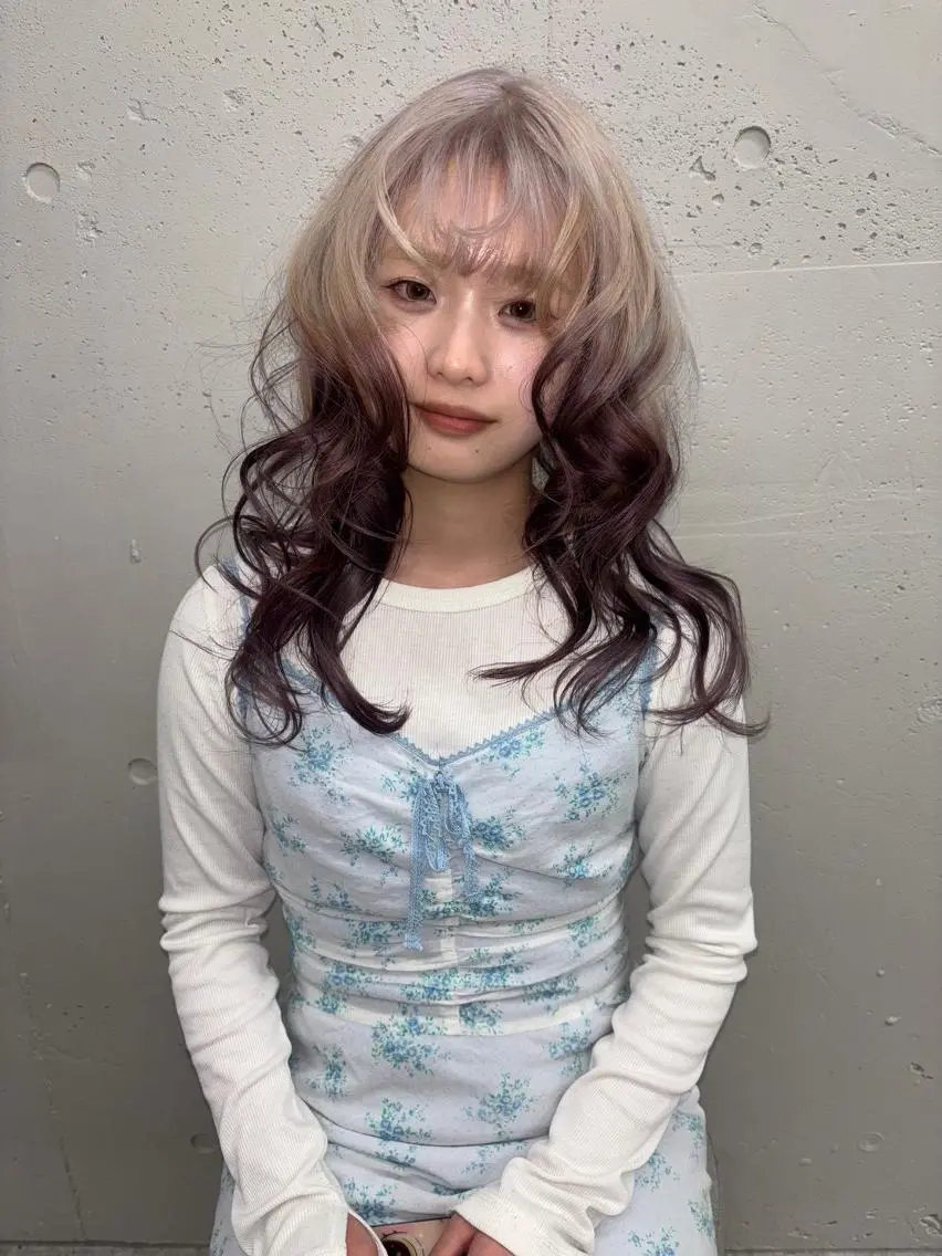 カラー ミディアム ブリーチ ケアブリーチ デザインカラー ヘアカラー トリートメント ハイトーン😺艶 ✨ブリーチ✨透明感のヘアスタイル