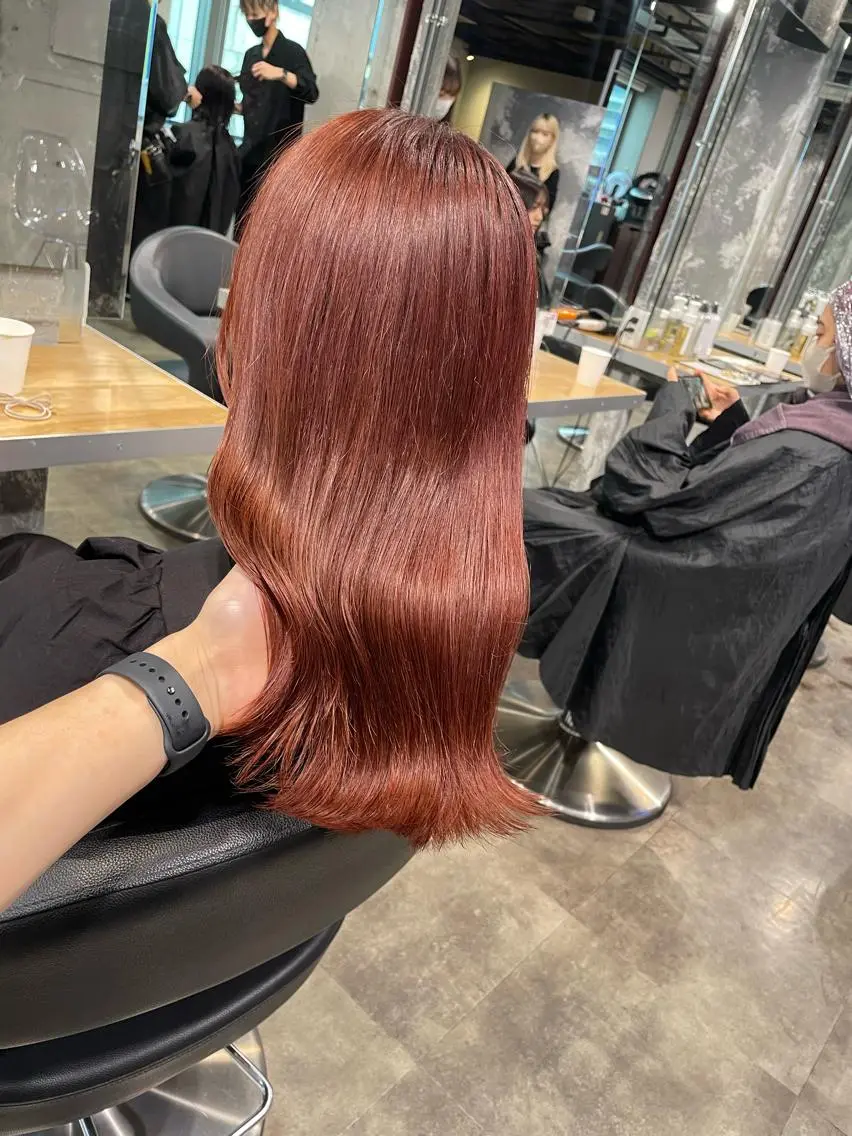セミロング カラー ヘアカラー トリートメント ヘッドスパ ヘアセット ベージュカラー💖 やすひろのヘアスタイル