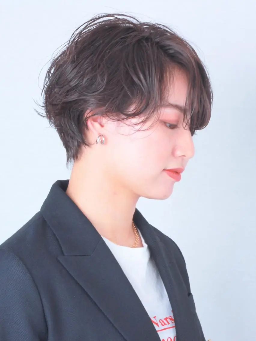 ショート カラー パーマ ヘアアレンジ カット 心斎橋/難波ショート 白髪ぼかし　中尾のヘアスタイル